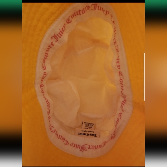 Juicy Couture Posh Yellow Terrycloth Bucket Hat One Size - Picture 3 of 5